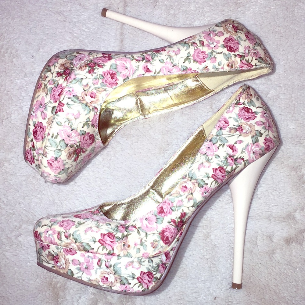 FH floral print stilettos